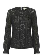 Cream Crtiley Lace Blouse Svart