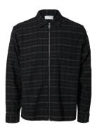 Selected Slhjames Checks Zip Overshirt Svart