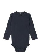 Mikk-line Wool/Bamboo Ls Body Marinblå