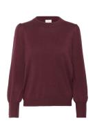 Kaffe Kalizza Round Neck Knit Pullover Bu Röd