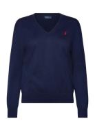 Polo Ralph Lauren Cotton V-Neck Sweater Marinblå