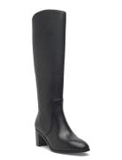 Lauren Ralph Lauren Charly Burnished Leather Tall Boot Svart