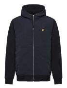 Lyle & Scott Half Raglan Hybrid Hoodie Marinblå