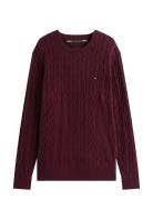 Tommy Hilfiger Classic Cotton Cable Crew Neck Röd