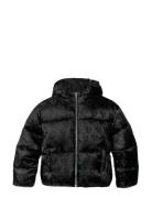 Calvin Klein Ck Logo Aop Puffer Jacket Svart