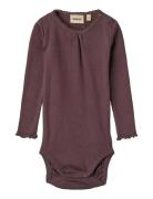 Wheat Rib Body L/S Lotta Burgundy