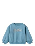 Wheat Sweatshirt L/S Embroidery Eliza Blå
