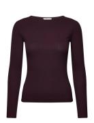 Lee Jeans Ls Boat Neck Tee Burgundy