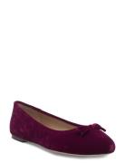 Lauren Ralph Lauren Jayna Iii Velvet Flat Burgundy