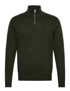 Jack & J S Jjeemil Knit Half Zip Noos Khaki Green