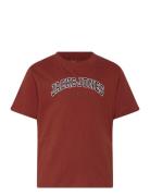 Jack & J S Jjecaleb Varsity Tee Ss O-Neck Noos Mni Burgundy