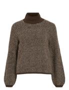 Vila Vilory High Neck L/S Knit Top - Noos Brun