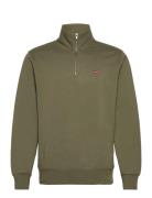 Levi's® Original Hm 1/4 Zip Moss Olive Khaki Green