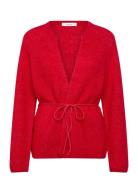 Selected Slfsia Ras Ls Knit Belt Cardigan Röd