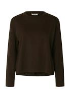 Selected Slfessential Ls Boxy Tee Noos Brun