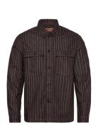 Mos Mosh Gallery Mmgmatteo Brown Stripe Overshirt Svart