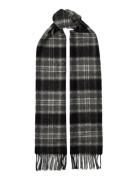 Selected Slhtope Wool Check Scarf Grå