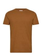 Lindbergh Mouliné O-Neck Tee S/S Brun