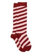 Melton Candy Stripe Knee Socks Röd