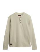 Superdry Waffle Long Sleeve Henley Top Kräm