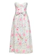 Bardot Floral Printed Tie Midi Dress Rosa