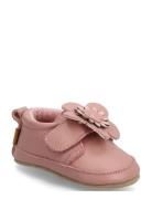 Melton Daisy Leather Slippers Rosa