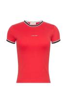 Calvin Klein Jeans Ss Color Block Cotton Rib Baby T Röd