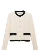 Mango Contrasting Cotton Cardigan Vit