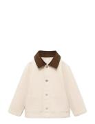 Mango Denim Parka With Contrasting Collar Kräm