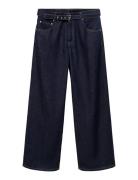 Mango Straight-Fit Belt Jeans Marinblå