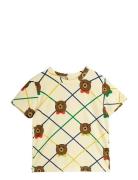 Mini Rodini Bear Check Aop Ss Tee Kräm