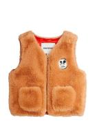 Mini Rodini Ritzratz Patch Faux Fur Vest Orange