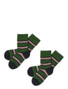 FUB 2-Pack Two-T Stripe Socks Grön
