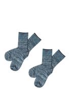 FUB 2-Pack Melange Socks Blå
