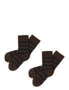 FUB 2-Pack Check Socks Brun