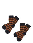 FUB 2-Pack Check Socks Orange