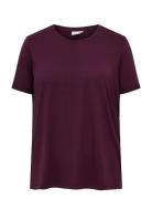 ONLY Carmakoma Carmoster S/S Fold Up Top Jrs Noos Lila