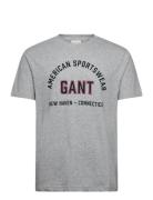 GANT Printed Graphic Ss T-Shirt Grå