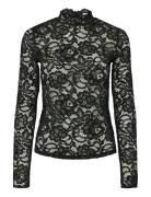 YAS Yaslacey Ls Lace Top S. Noos Svart