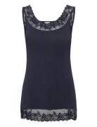 Cream Florence Top Marinblå