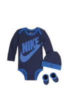Nike C1-Bodysuit+Hat+Bootie Marinblå