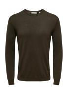 ONLY & SONS Onswyler Life Reg 14 Ls Crew Knit Noos Brun