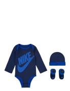 Nike C1-Bodysuit+Hat+Bootie Marinblå