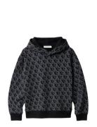 Calvin Klein Ck Logo Aop Hoodie Svart