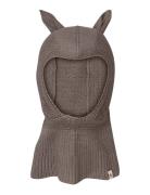 Huttelihut Balaclava Ears Wool Knit Brun