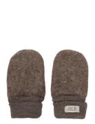 Huttelihut Mittens Wool Fleece 2-Layer Brun
