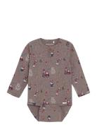 Minymo Body Ls Aop Brun