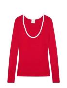 Calvin Klein Jeans Ls Color Blocked Cotton Sweater Röd