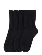 Lindex Sock 4 P Roll Edge Basic Svart