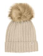 Huttelihut Hat Knit Alpaca Pompom Beige